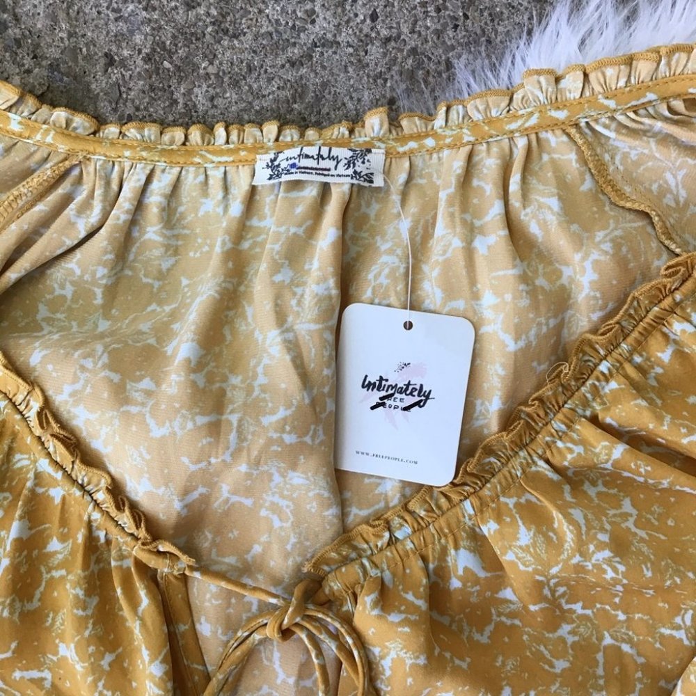 Free People Yellow Peasant Top Bodysuit - Picture 6 of 8